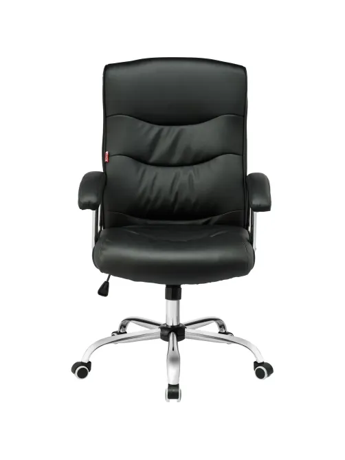Кресло BN_Dt_EChair-550 TR рец.кожа черная, хром