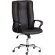 Кресло UT_Easy Chair Boston хром, (черн. подлок), кож/зам, черный, 36-6