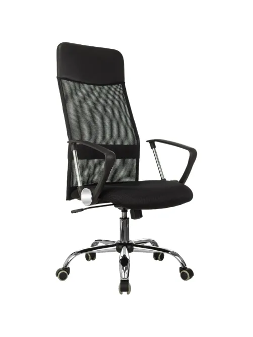 Кресло VB_EChair-508 TTW сетка/ткань/кожзам  черный хром
