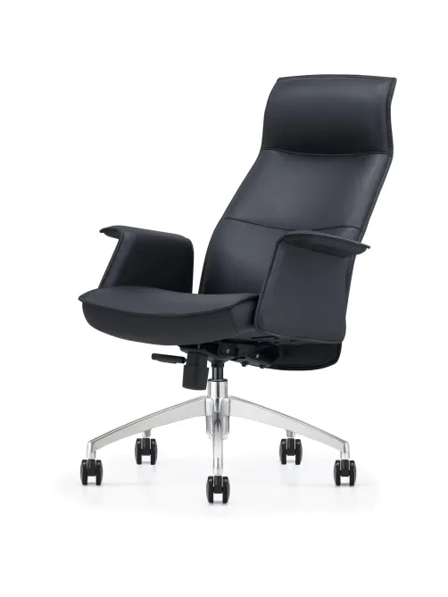 Кресло ЮФК Комус Мебель Easy Chair 503, экокожа, черный, алюминий