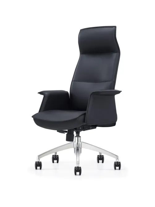 Кресло ЮФК Комус Мебель Easy Chair 503, экокожа, черный, алюминий