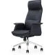 Кресло ЮФК Комус Мебель Easy Chair 503, экокожа, черный, алюминий