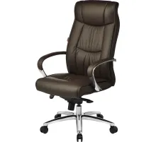 Кресло BN_Fc_Руководителя Echair-534 TL кожа коричневая, хром