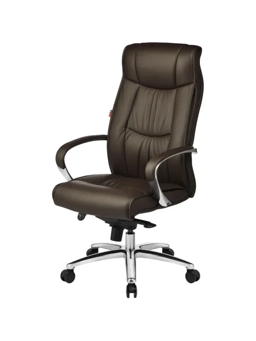 Кресло BN_Fc_Руководителя Echair-534 TL кожа коричневая, хром