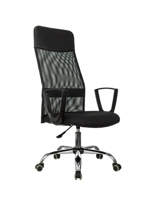 Кресло VB_EChair-510 TW сетка/ткань черный хром
