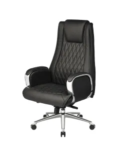 Кресло BN_Jl_Руководителя Echair-518 ML кожа черная, хром
