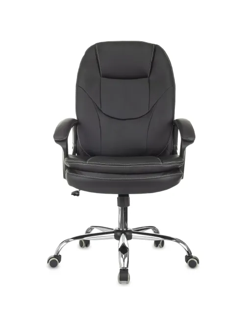 Кресло VB_EChair 668 TPU/SL черный экокожа крестов.металл хром