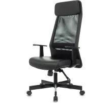 Кресло VB_EChair-651 TPU кожзам черный, сетка черая,металл