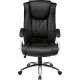 Кресло BN_Dt_EChair-561 TR рец. кожа черная, хром