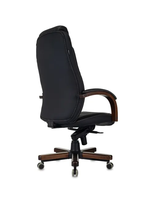 Кресло БР Комус Мебель EChair 329 кожа,черный, дерево