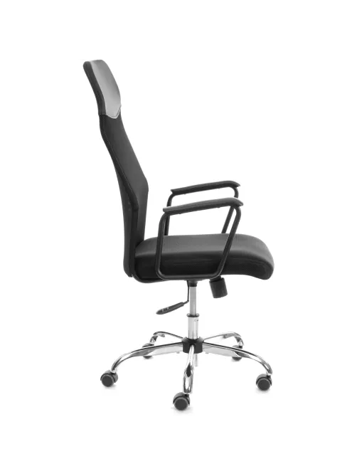 Кресло ТЧ Комус Мебель Easy Chair 619, сетка/экокожа, черный, хром