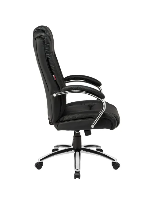 Кресло BN_Dt_EChair-561 TR рец. кожа черная, хром