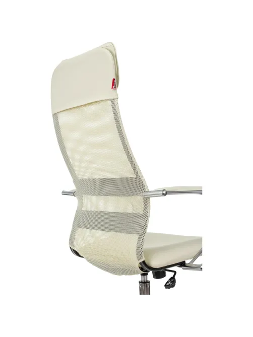 Кресло VB_EChair-655 SL TPU_BG сетка/экокожа бежевый хром
