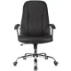 Кресло БР Комус Мебель EChair 658 экокожа (строчка ромб),черный, хром