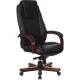 Кресло VB_Бюрократ T-9923WALNUT/BLACK кожа черный, дерево