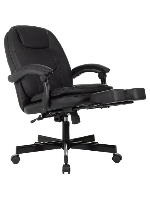 Кресло VB_EChair 668 PU P черный эко.кожа подст.для ног