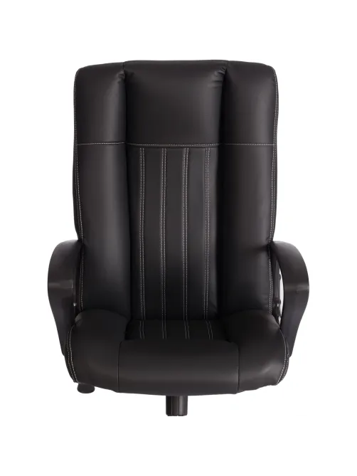 Кресло UT_Easy Chair Boston хром, (черн. подлок), кож/зам, черный, 36-6