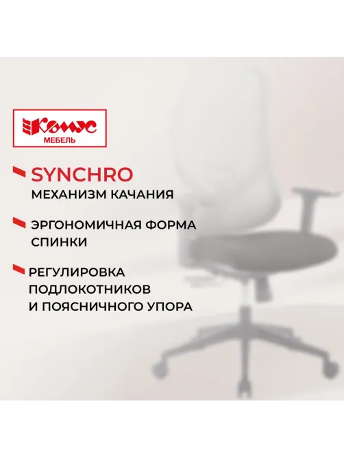 Кресло BN_Zm_EChair-603 MC сетка/ткань, серый/черный