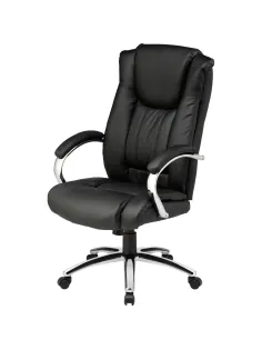 Кресло BN_Dt_EChair-561 TR рец. кожа черная, хром