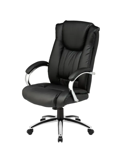 Кресло BN_Dt_EChair-561 TR рец. кожа черная, хром