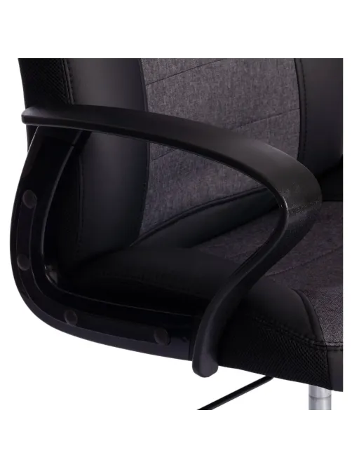 Кресло UT_Easy Chair Impreza, к/з, тк, сетка, чер/сер/мет,36-6/F68/36/TW-11