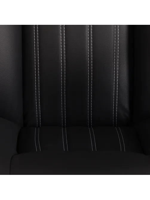 Кресло UT_Easy Chair Boston хром, (черн. подлок), кож/зам, черный, 36-6