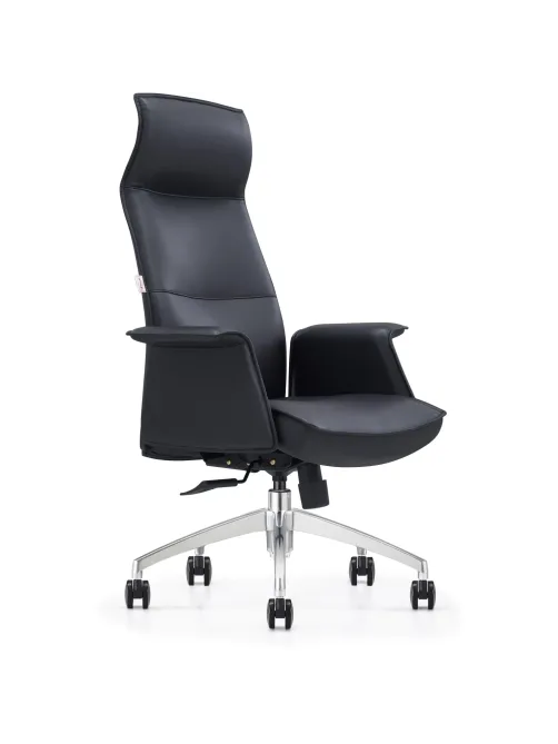 Кресло ЮФК Комус Мебель Easy Chair 503, экокожа, черный, алюминий