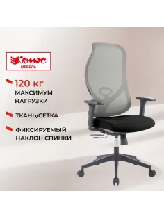 Кресло BN_Zm_EChair-603 MC сетка/ткань, серый/черный