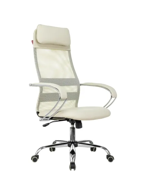 Кресло VB_EChair-655 SL TPU_BG сетка/экокожа бежевый хром