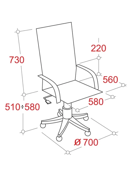 Кресло BN_Dp_Руководителя EChair-535 MPU к/з черный, хром