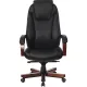 Кресло VB_Бюрократ T-9923WALNUT/BLACK кожа черный, дерево