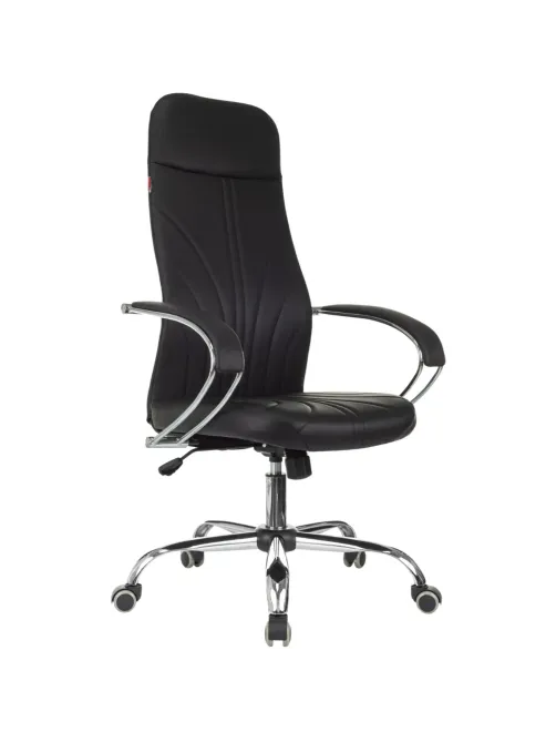 Кресло VB_EChair 655LT SL/TPU черный экокожа крестов. хром