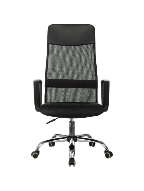 Кресло VB_EChair-510 TW сетка/ткань черный хром