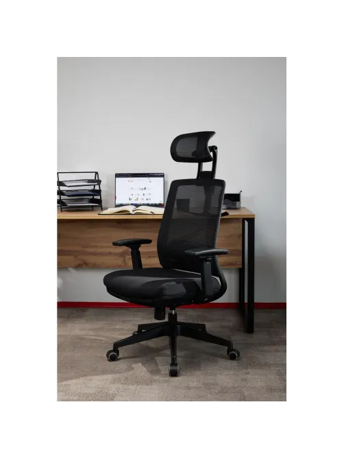 Кресло BN_Hg_EChair-520 STC сетка/ткань черный, пластик