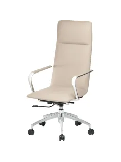 Кресло BN_Jl_EChair-593 TPU экокожа бежевый, алюминий