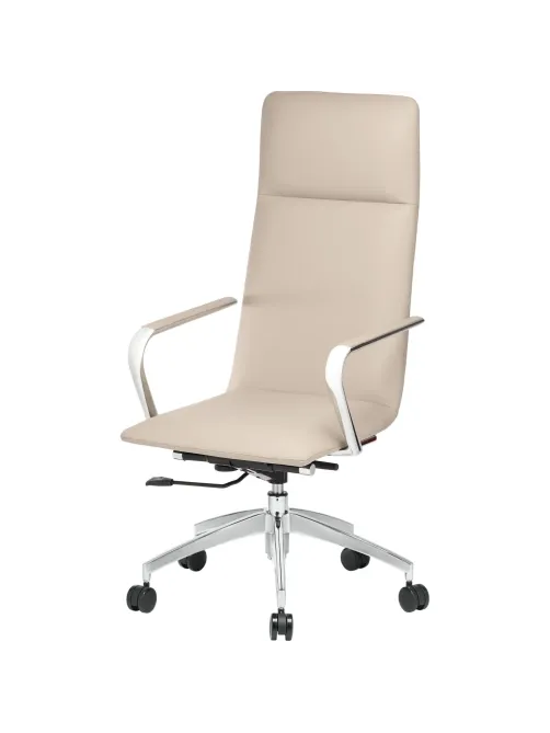 Кресло BN_Jl_EChair-593 TPU экокожа бежевый, алюминий
