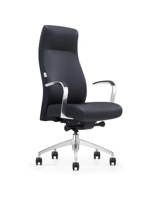 Кресло ЮФК Комус Мебель Easy Chair 501, экокожа, черный, алюминий