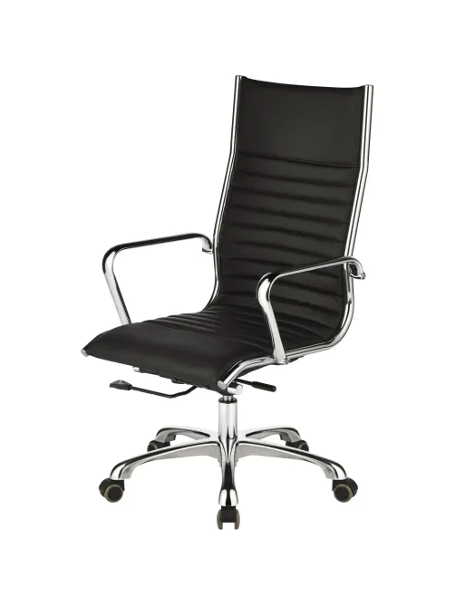 Кресло BN_Jl_Руководителя EChair-704 TL кожа черная, хром