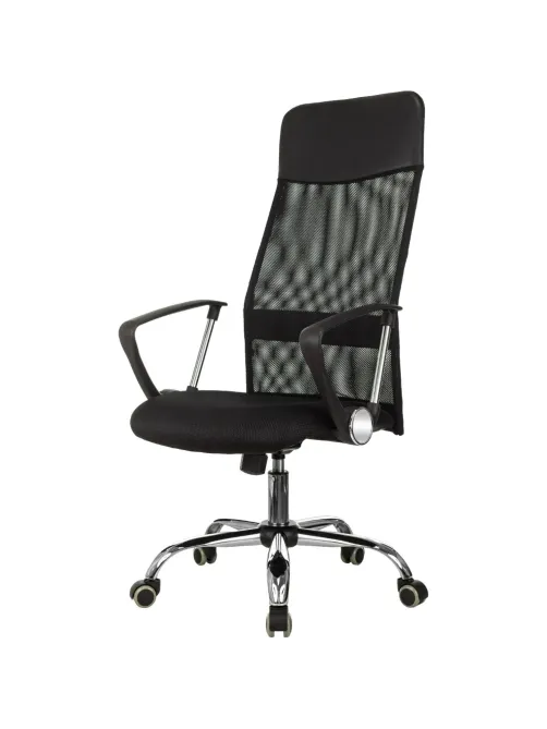 Кресло VB_EChair-508 TTW сетка/ткань/кожзам  черный хром