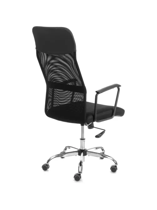 Кресло ТЧ Комус Мебель Easy Chair 619, сетка/экокожа, черный, хром