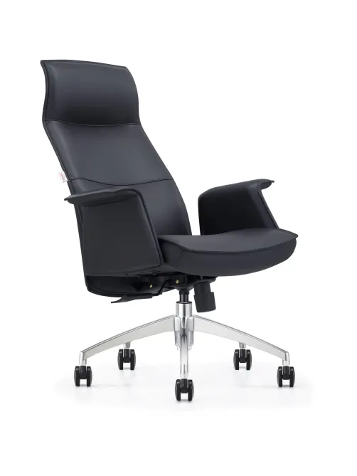 Кресло ЮФК Комус Мебель Easy Chair 503, экокожа, черный, алюминий