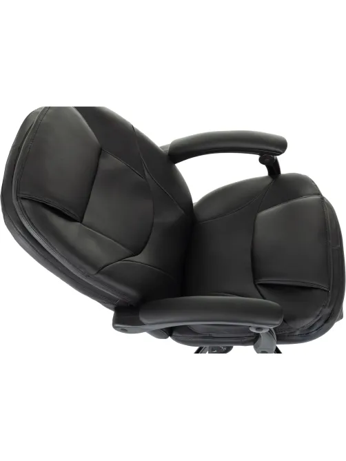Кресло VB_EChair 668 PU P черный эко.кожа подст.для ног