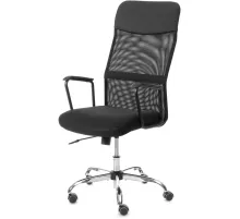 Кресло ТЧ Комус Мебель Easy Chair 619, сетка/экокожа, черный, хром