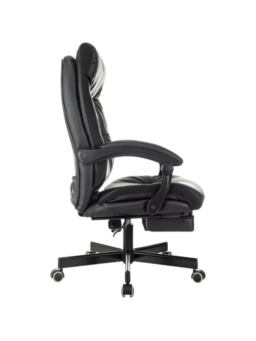 Кресло VB_EChair 624 PU PM черный эко.кожа  подст.для ног