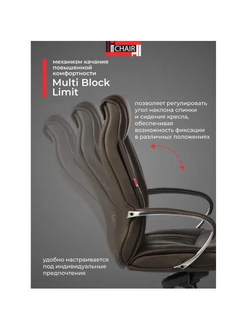 Кресло BN_Fc_Руководителя Echair-534 TL кожа коричневая, хром