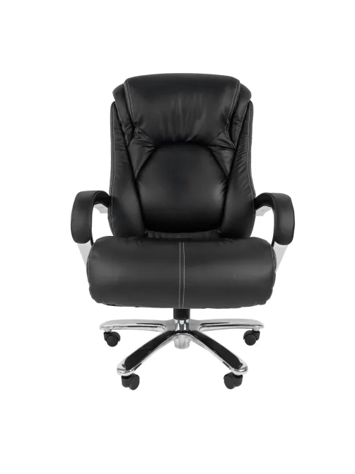 Кресло VT_CHAIRMAN 402 кожа черная, хром