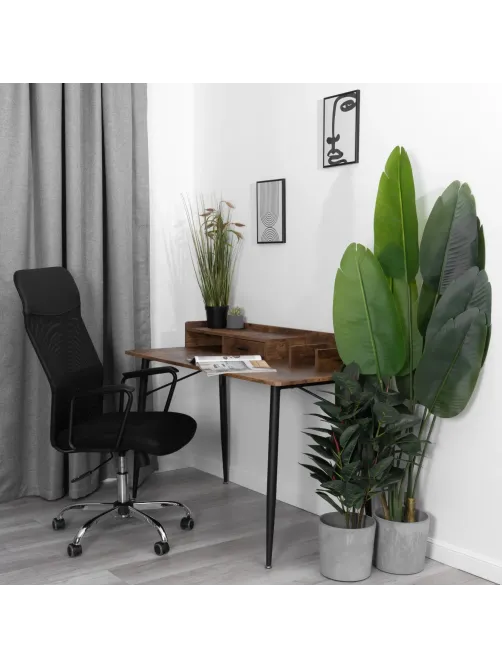 Кресло ТЧ Комус Мебель Easy Chair 619, сетка/экокожа, черный, хром