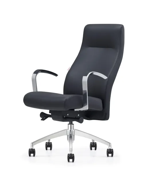Кресло ЮФК Комус Мебель Easy Chair 501, экокожа, черный, алюминий