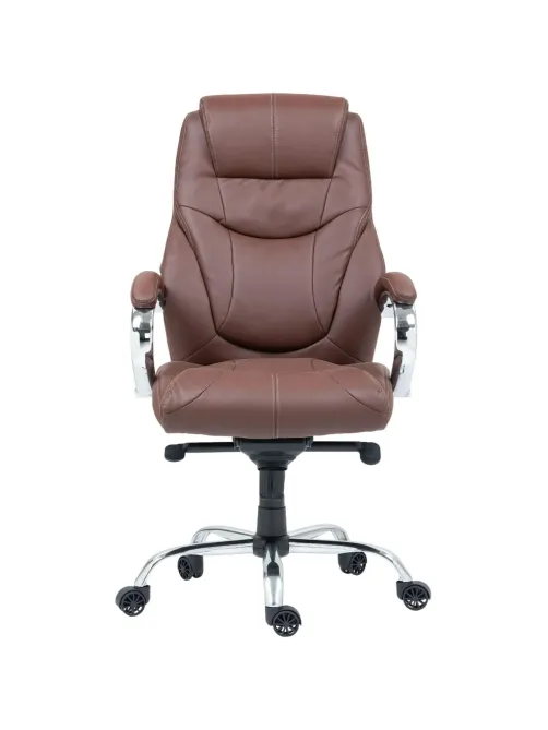 Кресло BN_Dp_Руководителя EChair-535 MPU к/з коричневый, хром