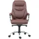 Кресло BN_Dp_Руководителя EChair-535 MPU к/з коричневый, хром